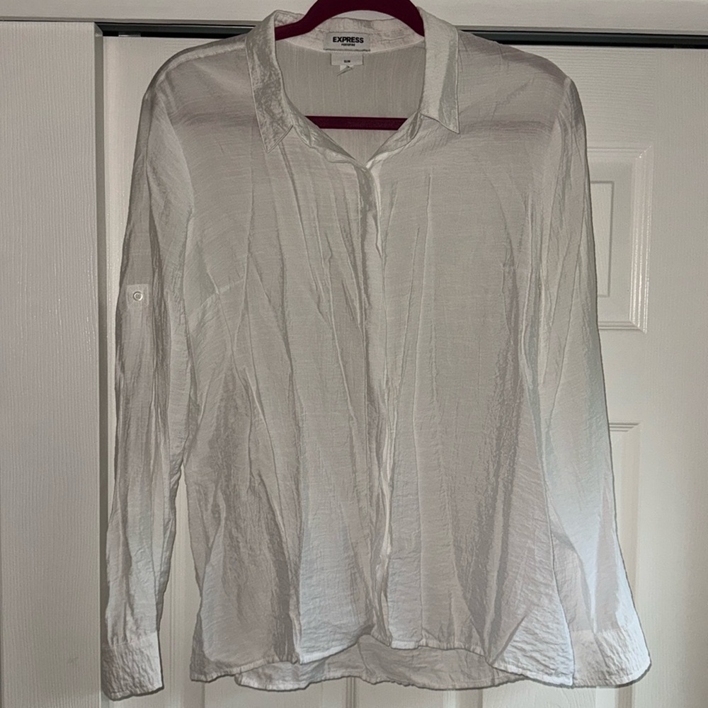 Express White Sheer Portofino Blouse